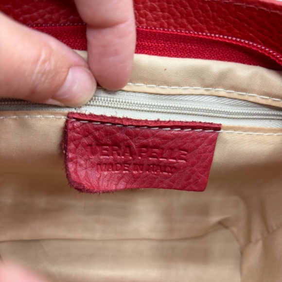 Red Carla Ferreri Rosso Handbag Cross Body Purse Made in Italy - Picture 5 of 13